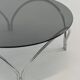 Table basse vintage Space Age en verre fumé et chrome