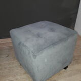 Pair of cubic pouf in padded fabric