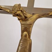 Jean Lambert-Rucki (1888-1967) - Important gilded bronze sculpture - Christ on the cross - Signed