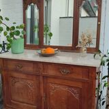Art Deco oak and marble sideboard