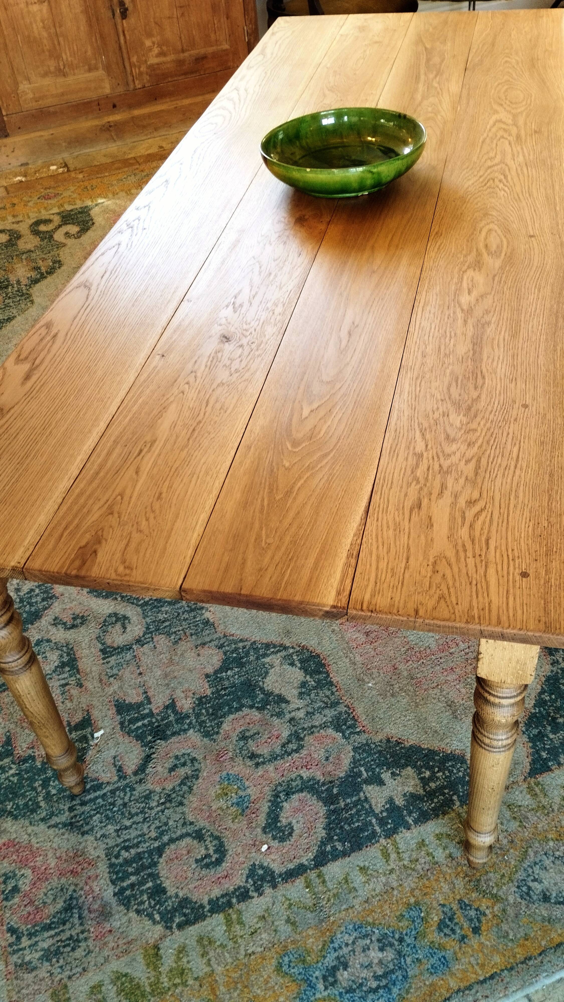 Solid oak farmhouse table