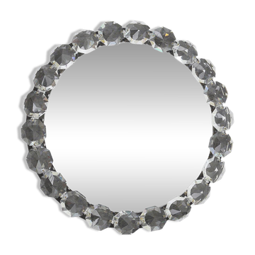 Wall mirror with diamond-shaped crystals Bakalowits Vienna backlit, Austria, 1950s