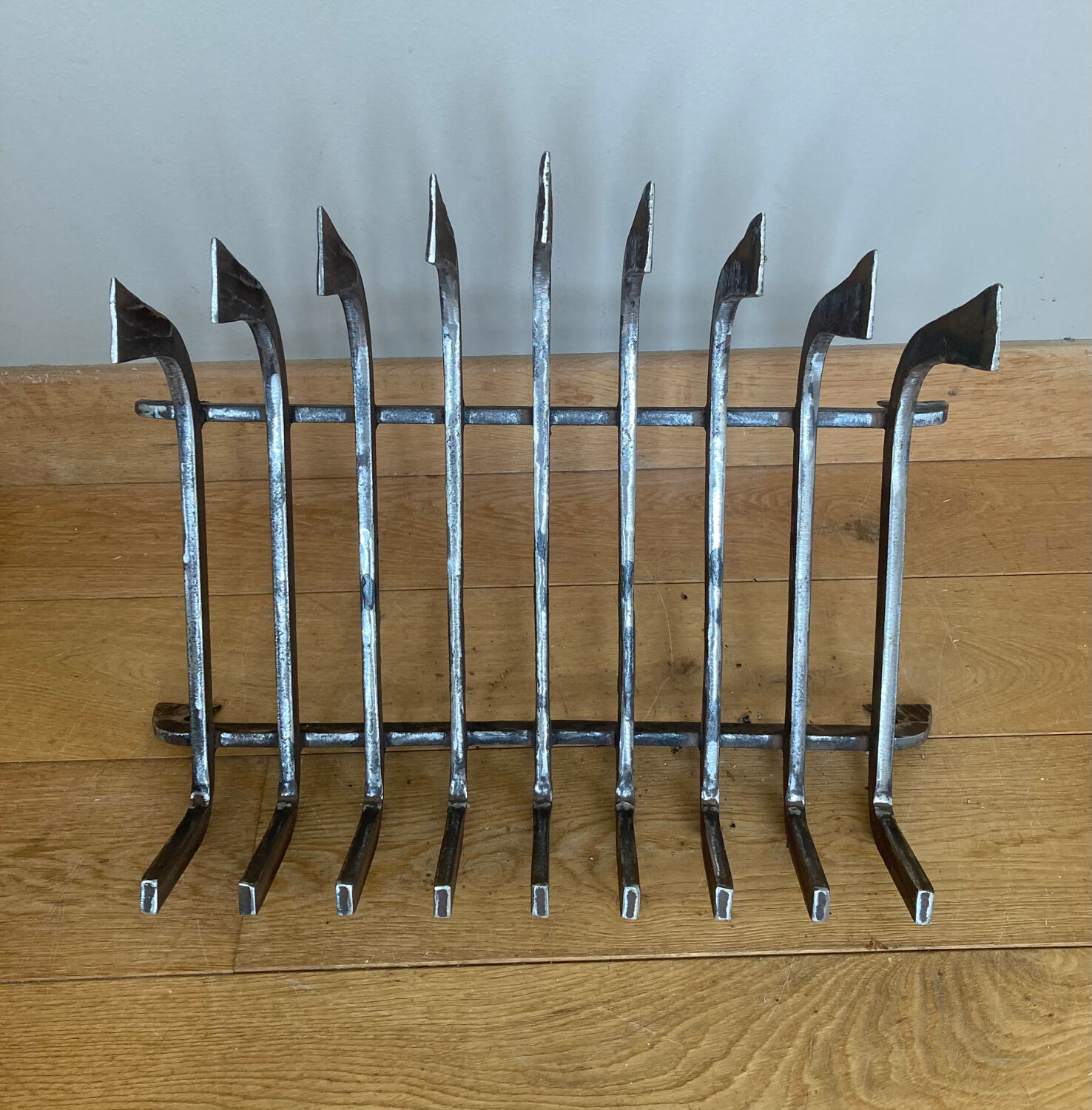 Large 19th century wrought iron log rack