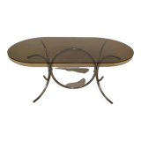 Smoked glass and chrome table circa 1970