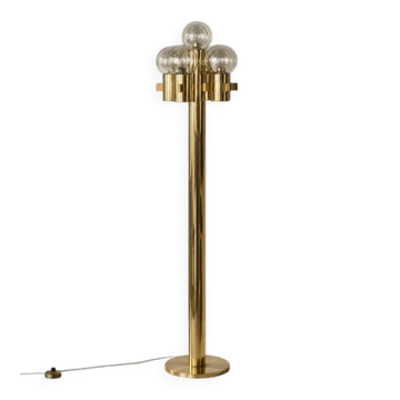 Vintage Mid-Century Scandinavian Modern Sculptural Gold Floor Lamp