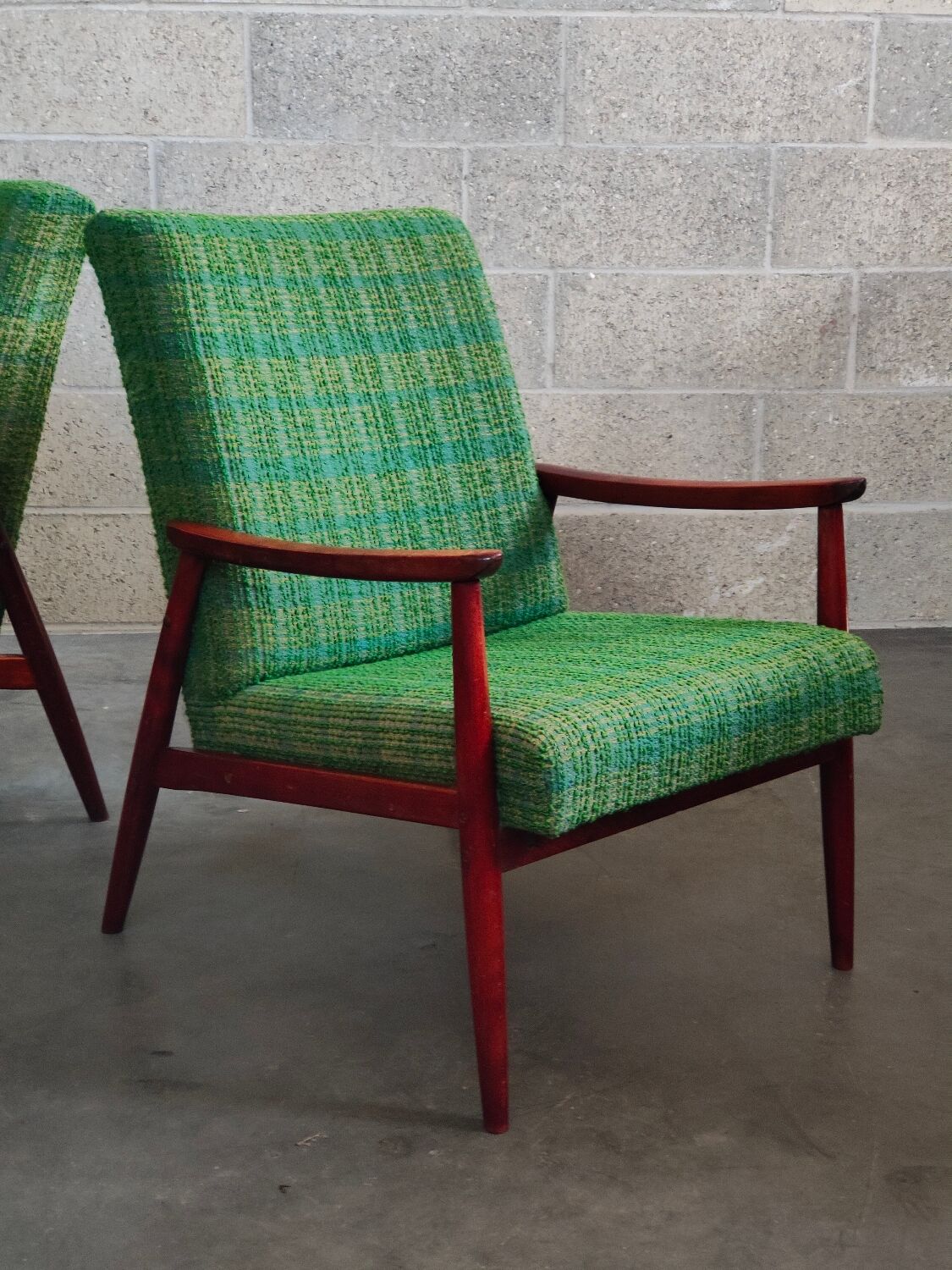 Pair of green armchairs by Jiri Jiroutek for Interier Praha 1960