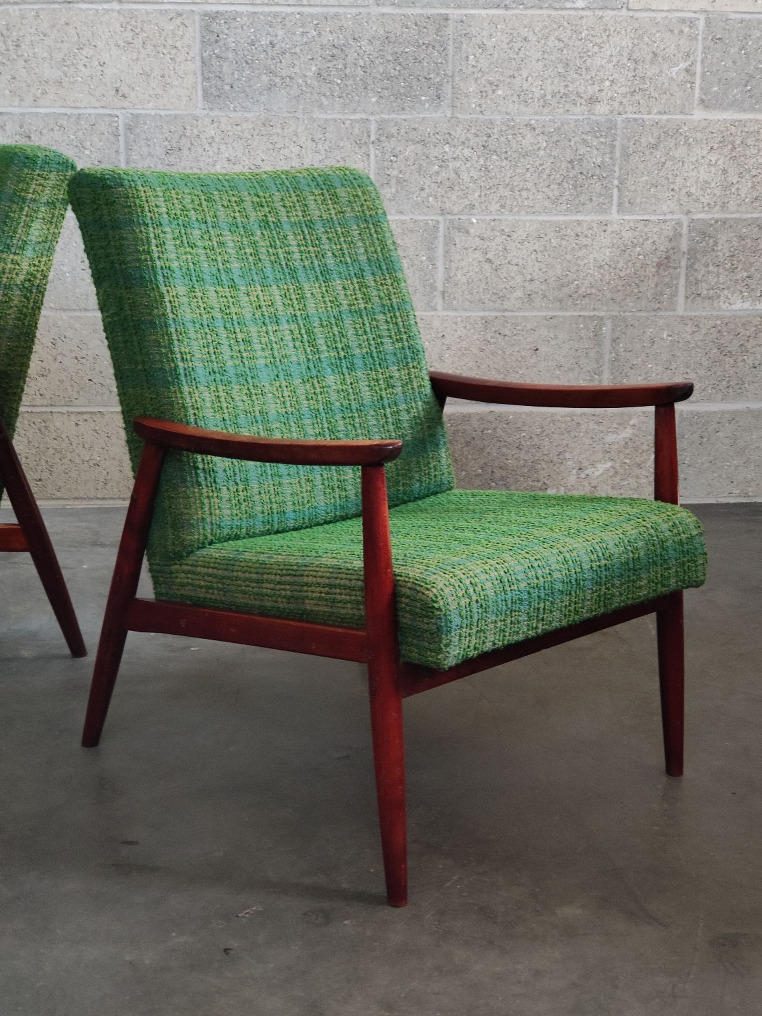 Pair of green armchairs by Jiri Jiroutek for Interier Praha 1960