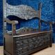 Italian Renaissance style solid wood storage bench