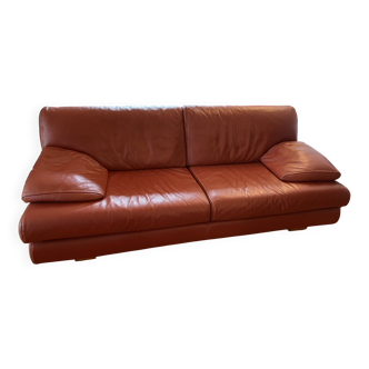 Rochebobois 3-seat leather sofa pulpelo model