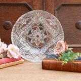 Beautiful vintage English decorative bowl in molded and cut glass