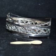 Empire salt shaker in silver metal ALPACA Saleron Napoléon III shuttle laurel frieze