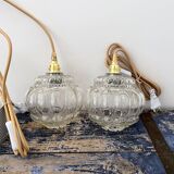 Set of two new electrified bubble globe lamps