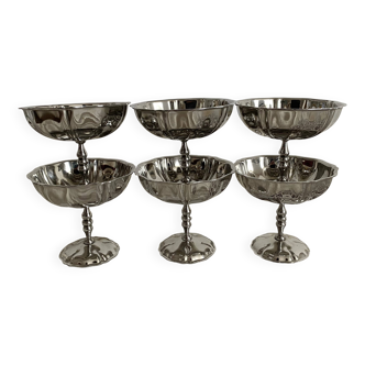 Vintage stainless steel footed cups