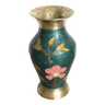 Vase vintage en laiton et émaux