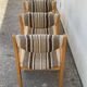 Suite of 4 chairs self beech brass and wool 1960