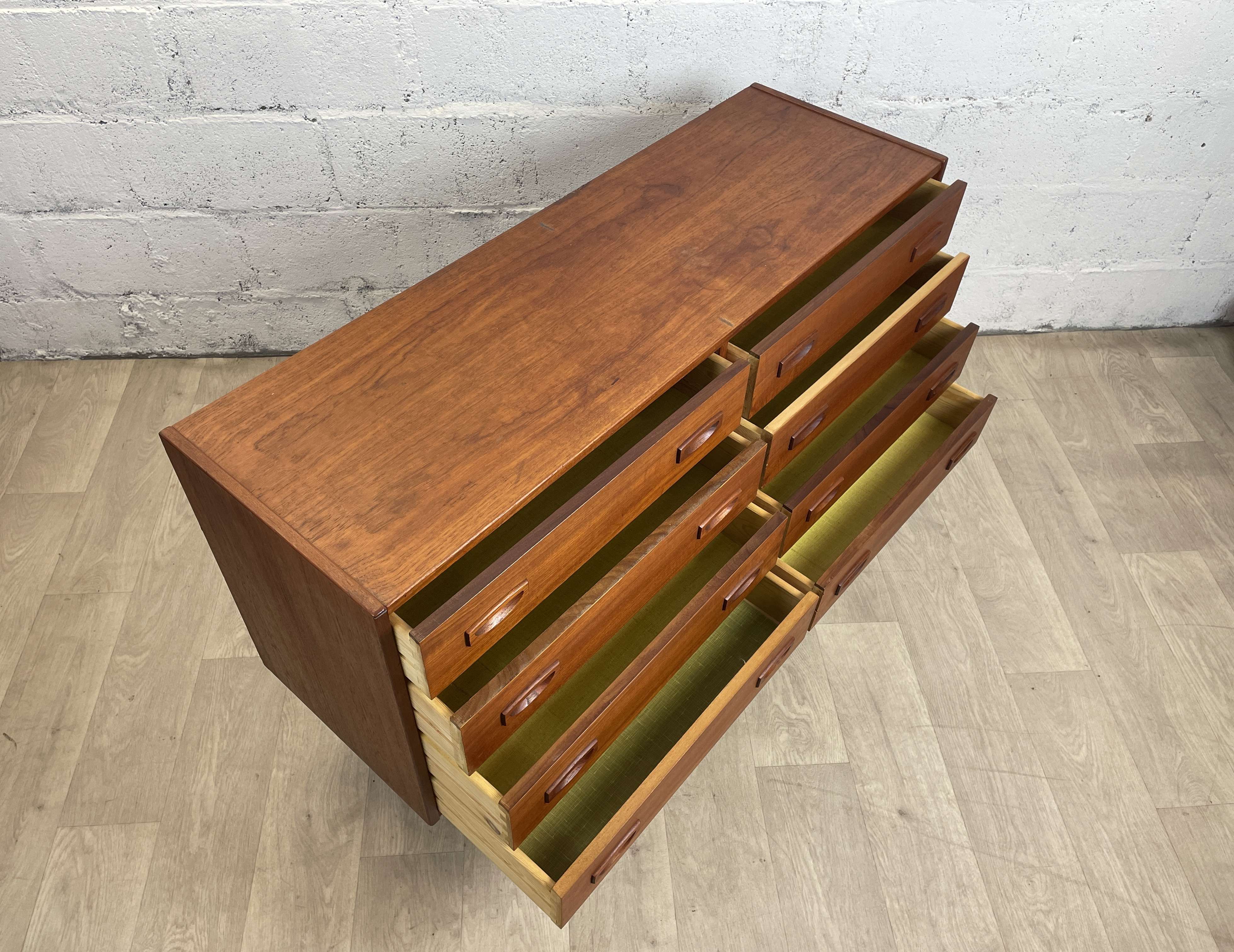 Double vintage Scandinavian teak chest of drawers, 60s