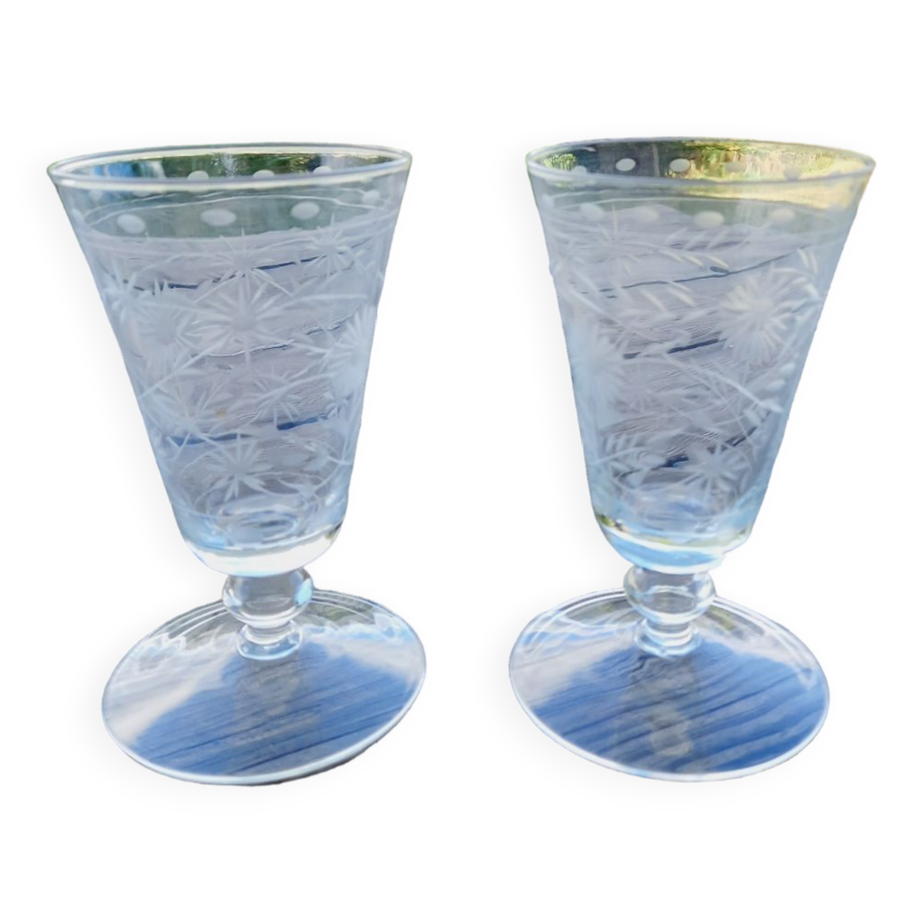 Lot De 2 Verres Millenium Ballon Gravés An 2000 - Cristal D'Arques - 22 Cm - Neufs