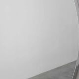 Art Deco Oval Nickel‑Plated Metal Mirror, Belgium, ca. 1925