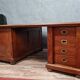 Trade furniture: double-sided desk in oak stained Napoleon III era around 1880