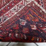 Antique Persian Shiraz handmade distressed rug 93 x 126 cm 1900s