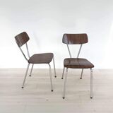Pair of chairs Formica imitation wood