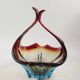 Free-form blue and burgundy crystal catchall – 1960s-70s