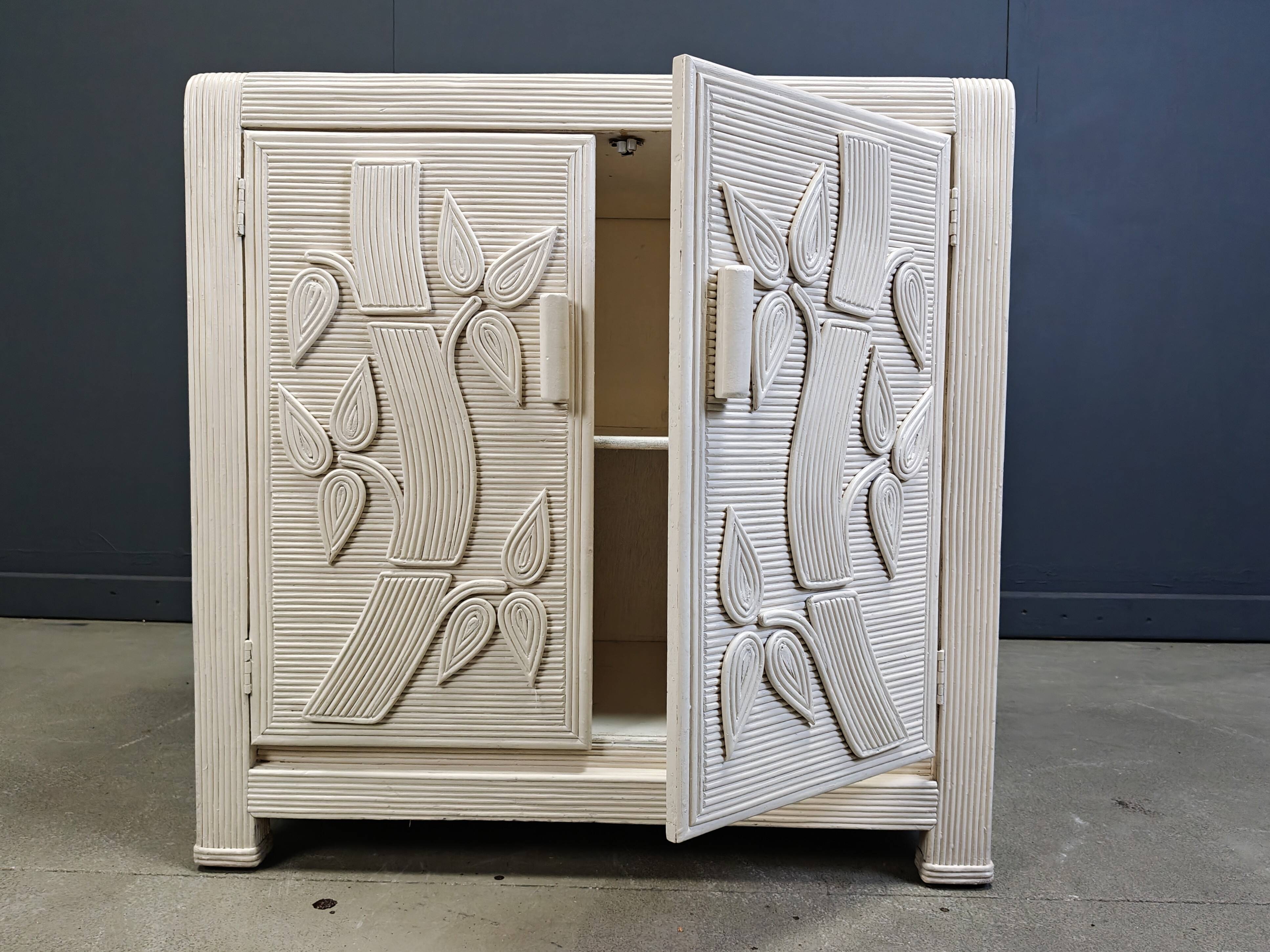 Vintage tropical split reed cabinet, 1970s