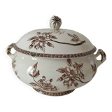 Soupière ancienne en terre de fer – décor "Marguerite", Grand Dépôt Paris