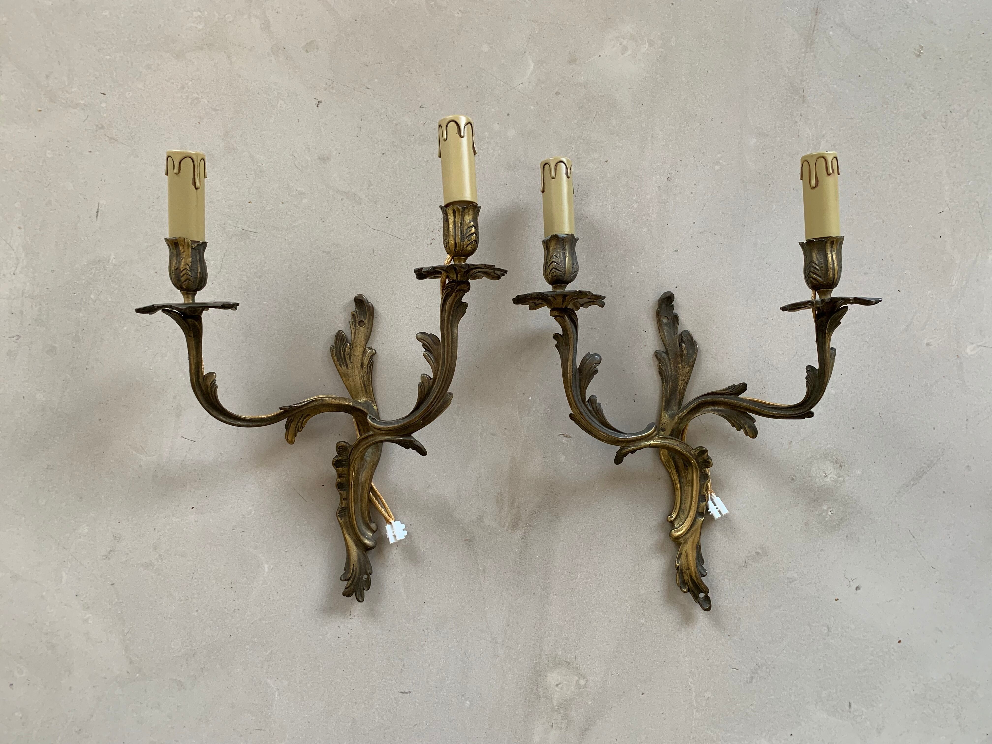 Pair of Louis XV bronze sconces