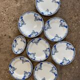 Lot 6 flat plates, 1 dish, 1 Ceranord Saint Amand Vintage 1950s dish