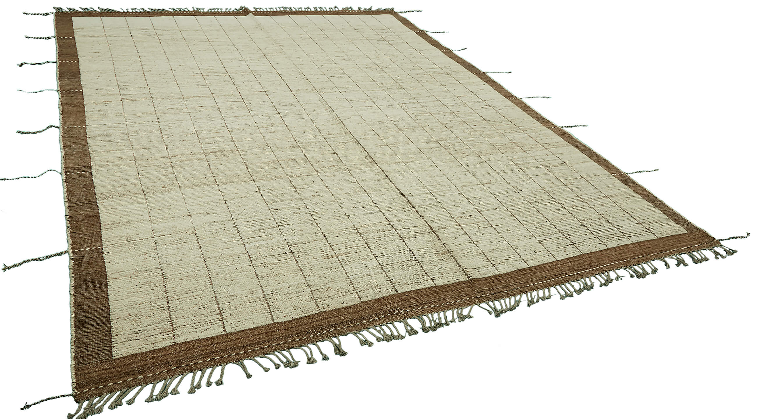 Hand-Knotted Tribal Unique 285 cm x 365 cm Beige Wool Carpet