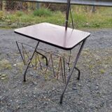 Floor lamp of the 50s magazine holder and tablet reader lamp formica