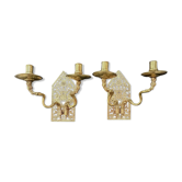 Bougeoirs muraux daté 1745