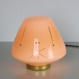 Midcentury glass & brass table lamp