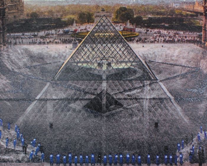 Jr at the louvre, 29 march 2019, 18h08, 2021, unframed lithograph