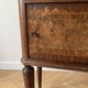 Napoleon III style bedside table in walnut burl and marble