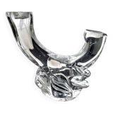 Imposing asymmetrical crystal candle holder