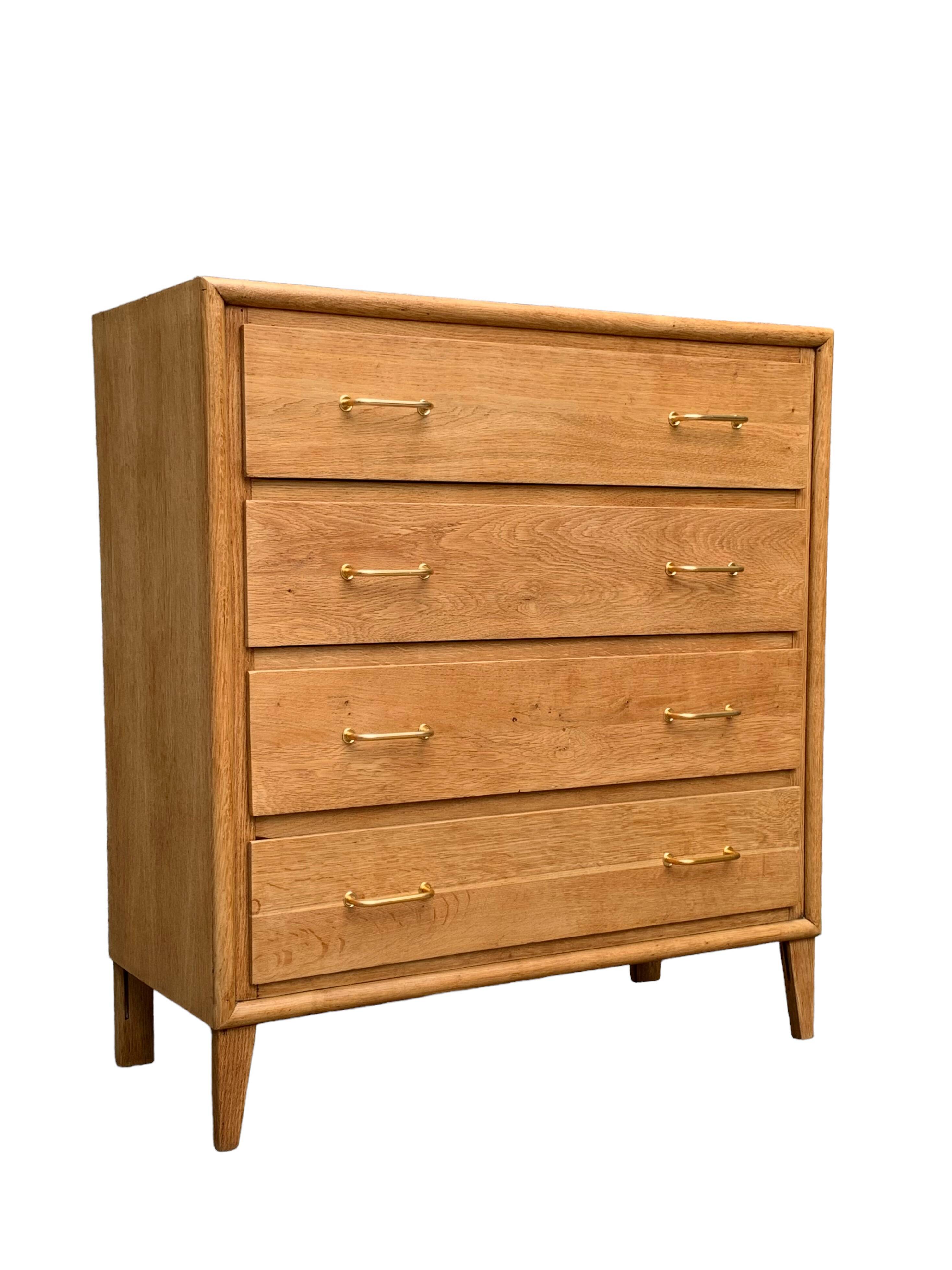 Commode pieds compas et chêne brut massif  1960