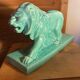 Large Art Deco lion sculpture, in crackled enamel, Peugeot, 1934, Le Jan