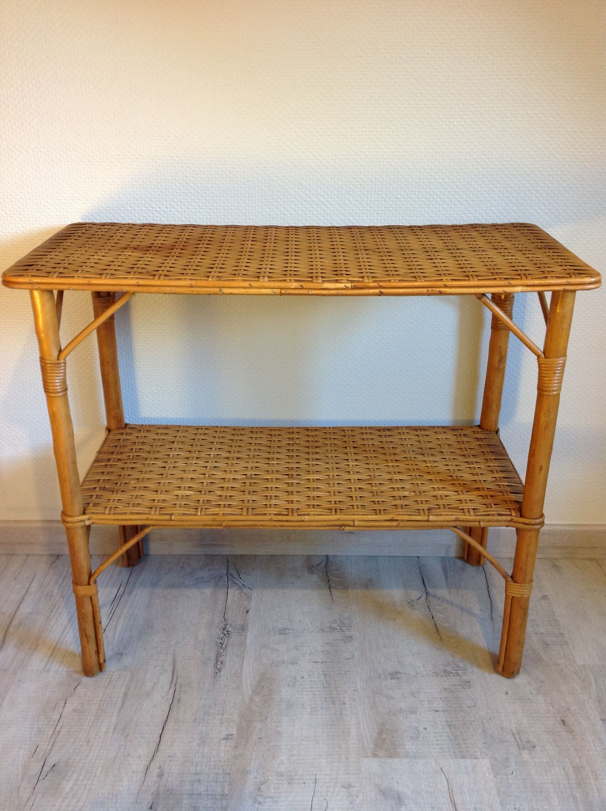 Rattan console / vintage 60s-70s