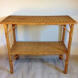Rattan console / vintage 60s-70s