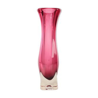 Vase carré épais vintage fabriqué dans les années 60