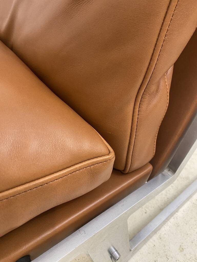 Scandinavian gold leather fireside chair, BO-561 by Preben Fabricius & Jørgen Kastholm