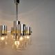 Vintage italian glass and chrome chandelier, 1970s