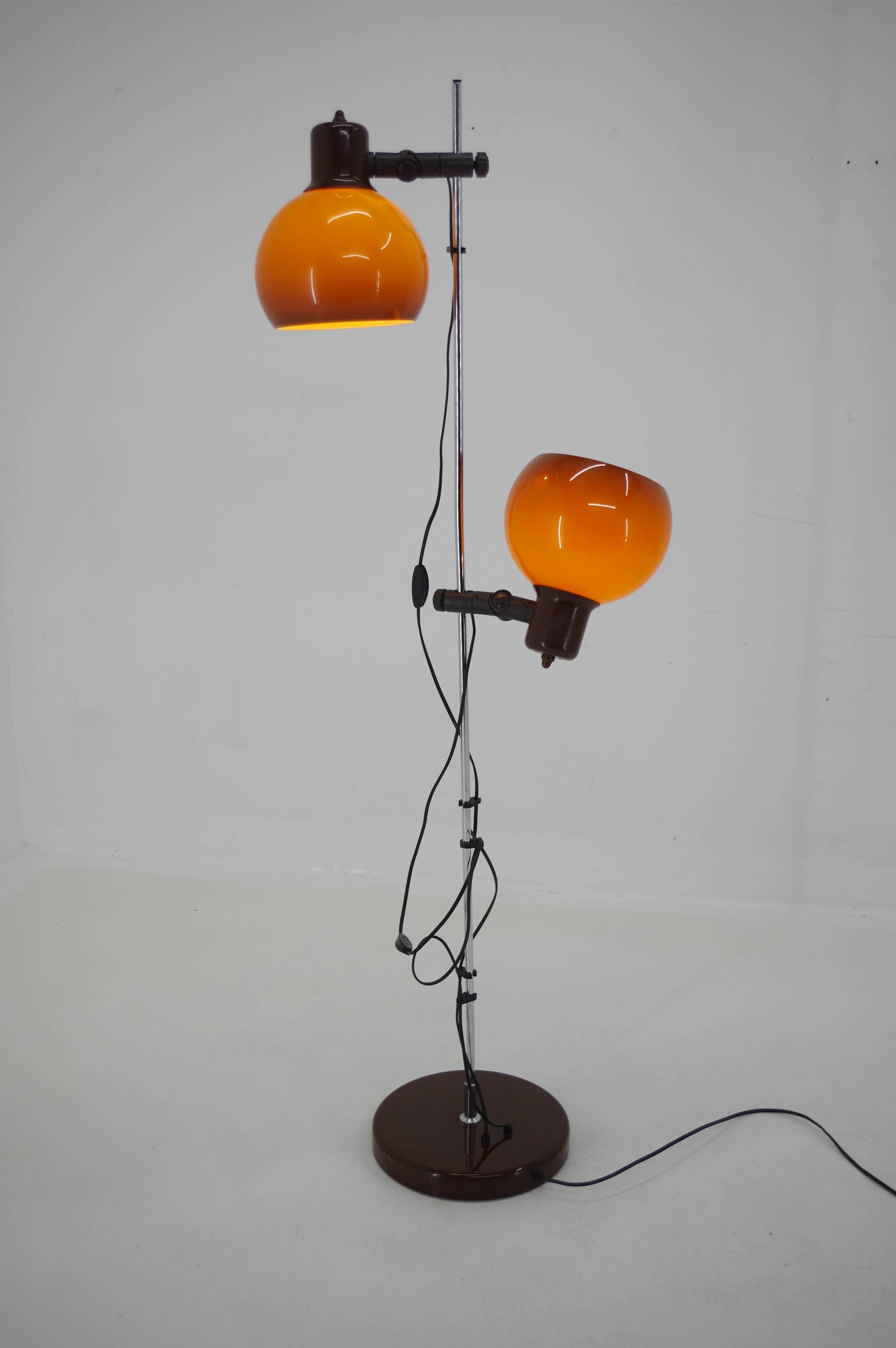 Lampadaire orange vintage, Hongrie, 1970