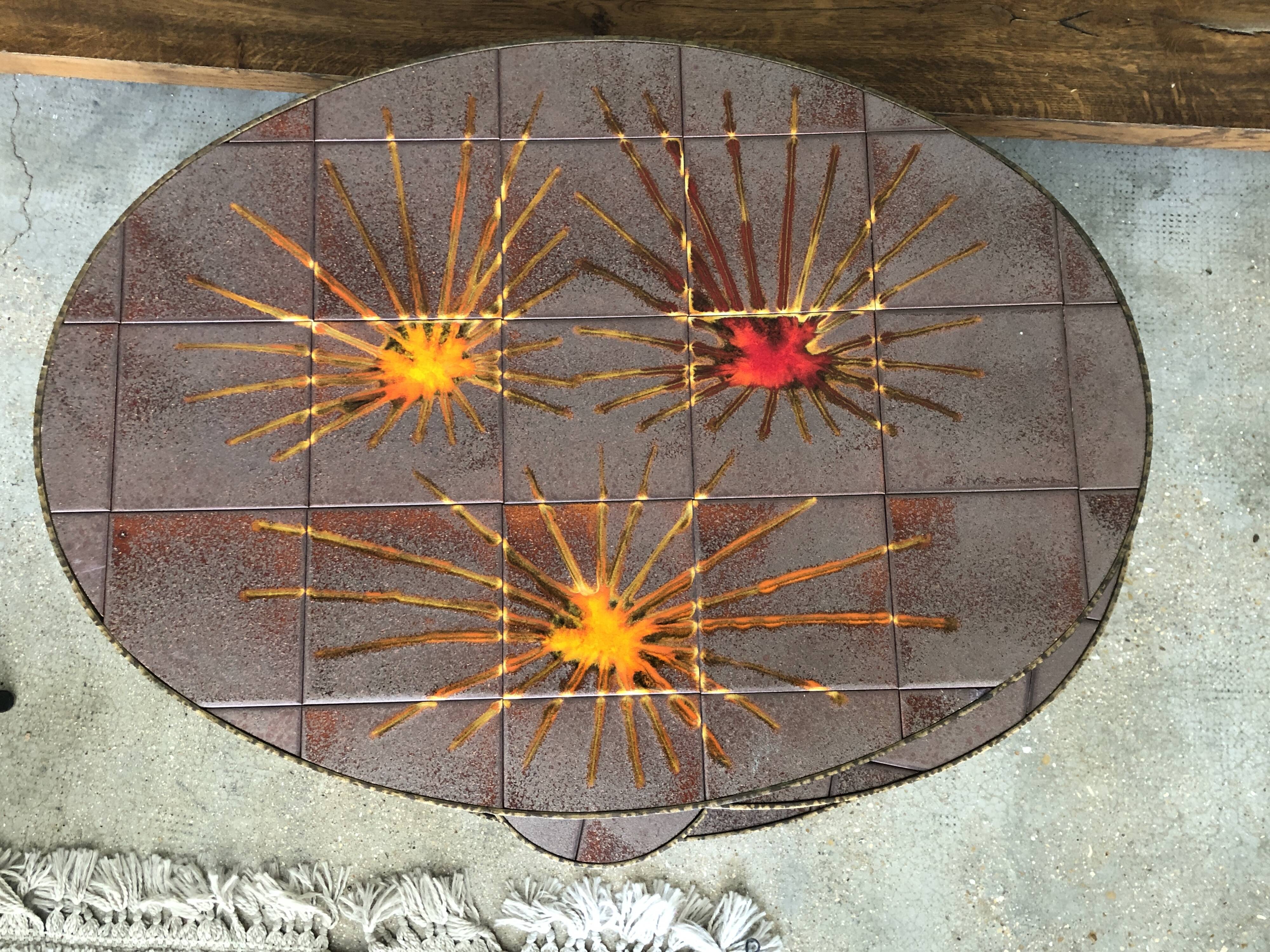 Vintage coffee table signed la roue vallauris