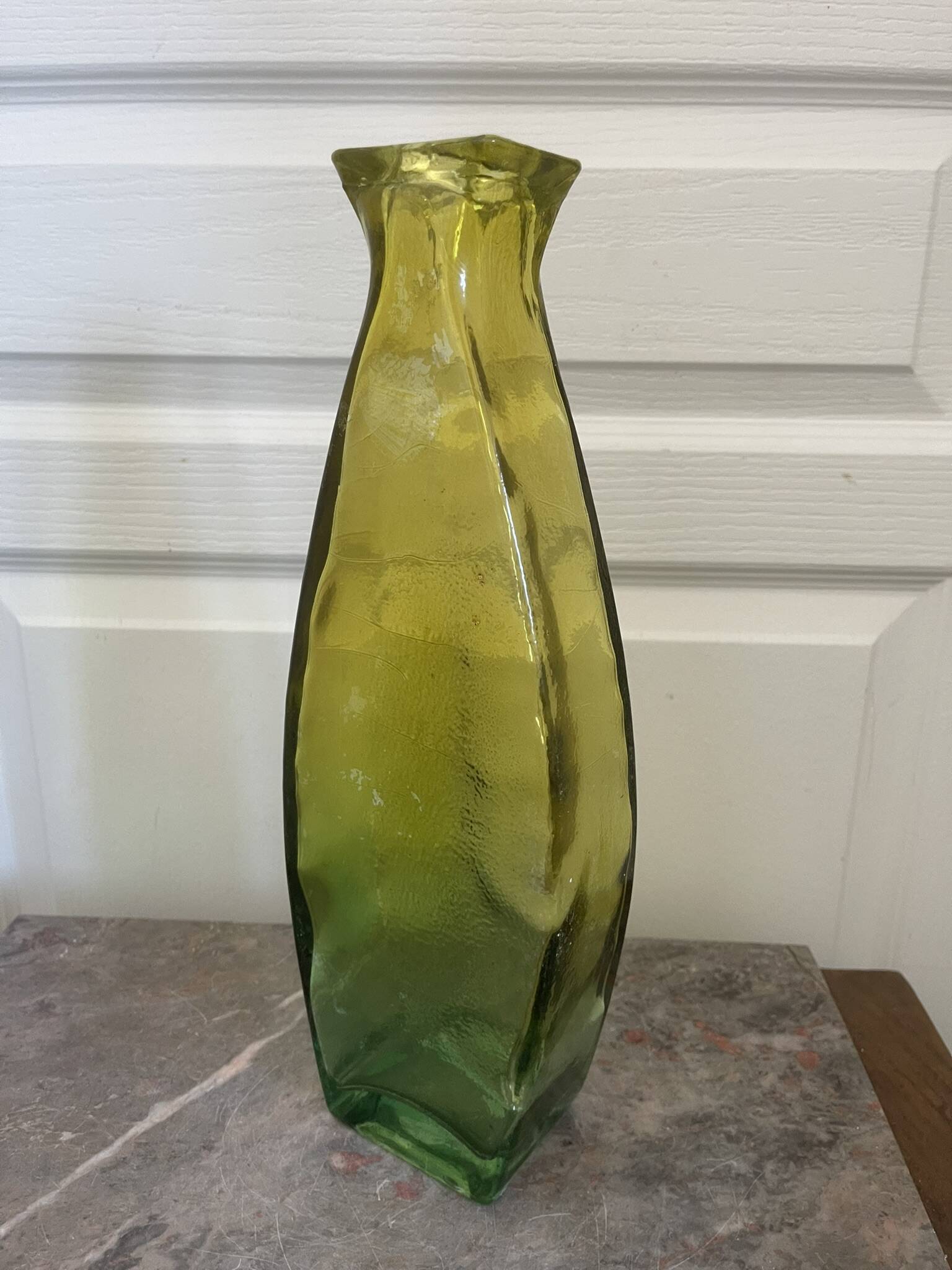 Old Decanter Vase Soliflore Green Carafe Spain 37 cm