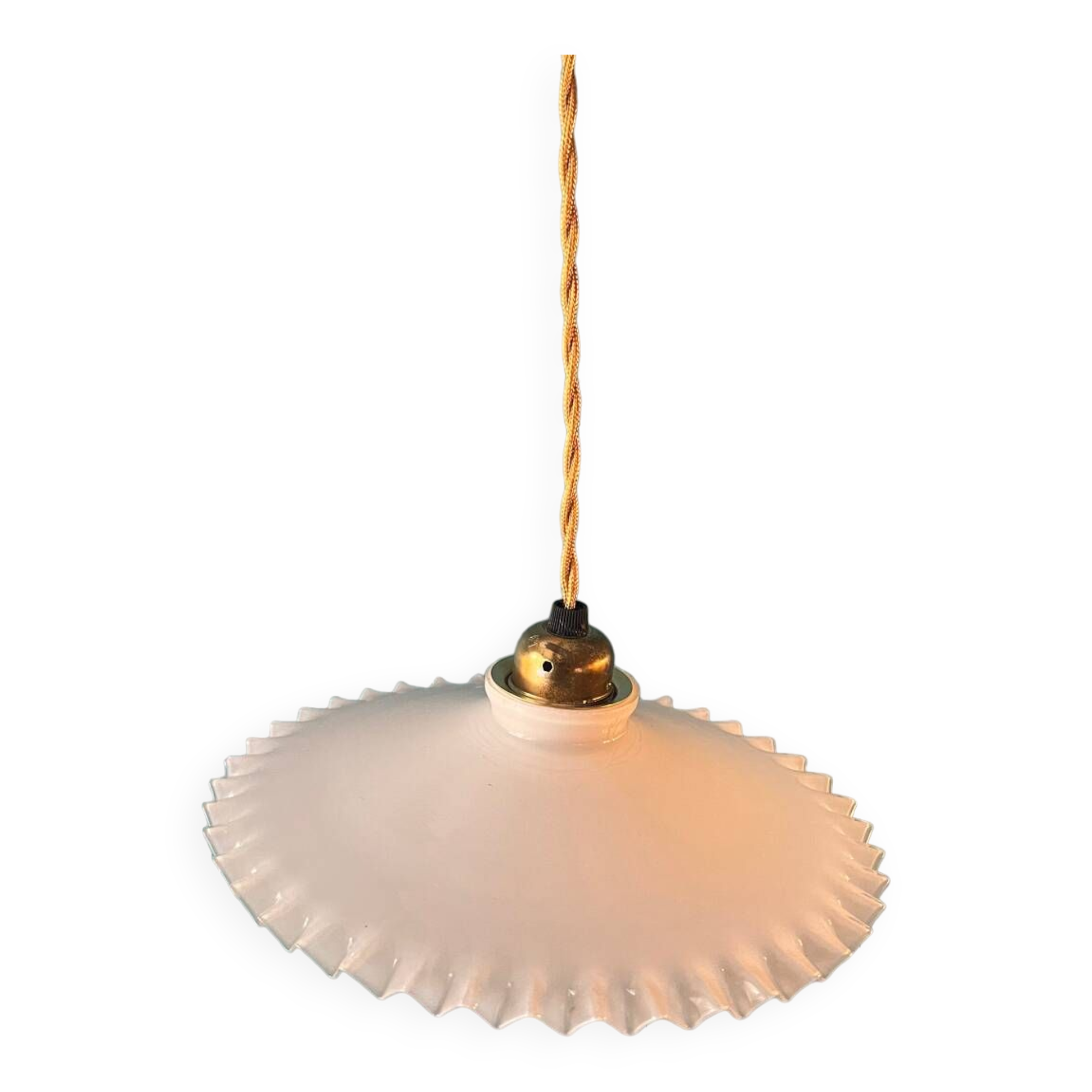 White opaline pendant light