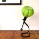 Lampe de table articulée moderniste en verre et laiton à boîtier vert