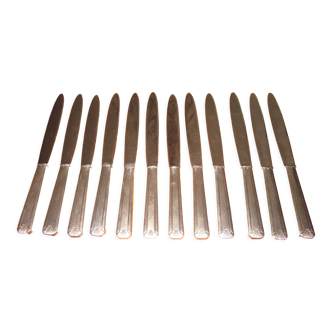 12 silver metal knives